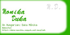 monika duka business card