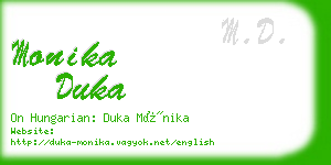 monika duka business card